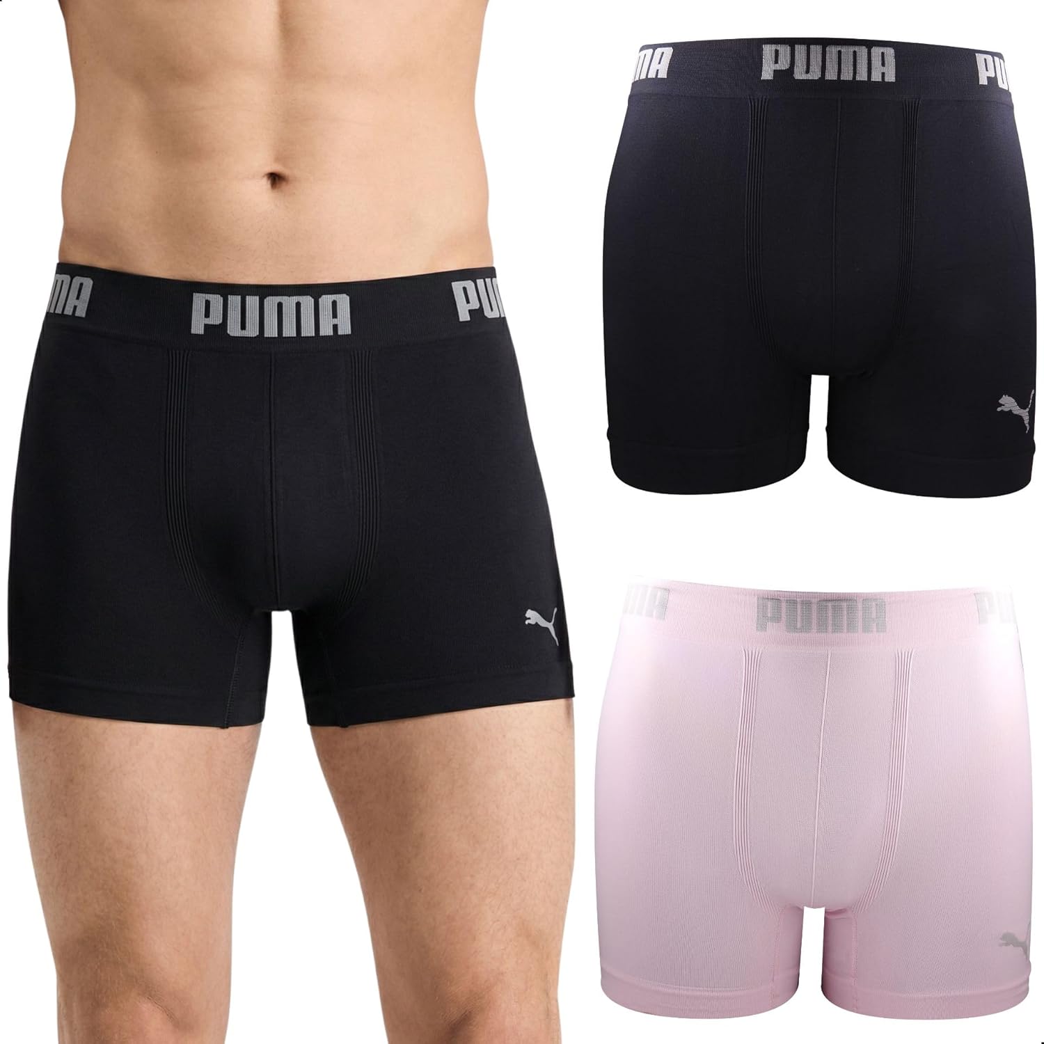Kit 2 Cuecas Boxer Puma Sem Costura Poliamida Sport Dry Fit