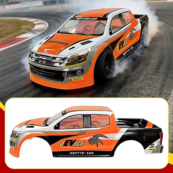 Fenteer RC Car Body Outer Compatible 1:10 Professional Repair Parts Simple Installation High Performance Fittings Body Outer Cover, Orange