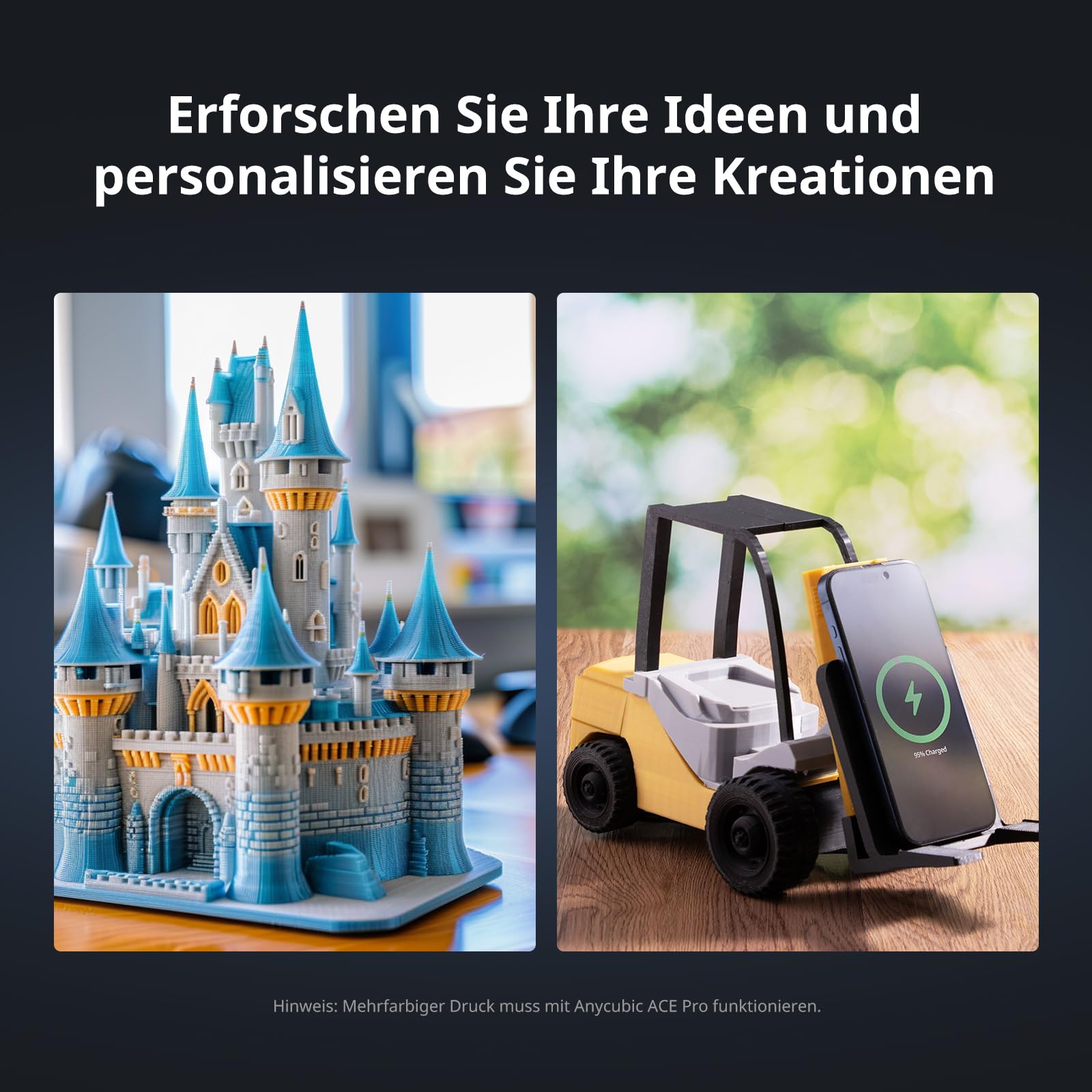 Anycubic Kobra 3 3D-Drucker, LeviQ 3.0 Auto-Nivellierung, Bis zu 600 mm/s, EMehrfarbendruck über ACE Pro, Intelligentes Drucken, Größe 250 x 250 x 260 mm