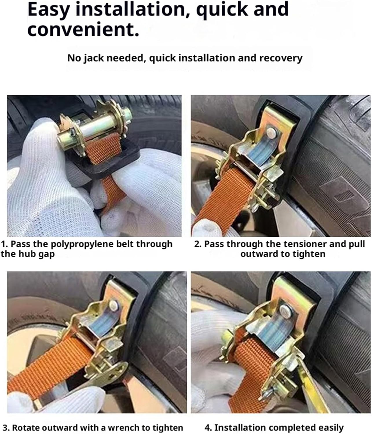 Snow Chains For Trucks, 92x8cm/36x3.15inch, 5-Second Install Traction Grippers,Fit 165-265mm Wheel Car Snow Chains - For Safe Trip Lawn Mower SUV Trailer Cold Weather