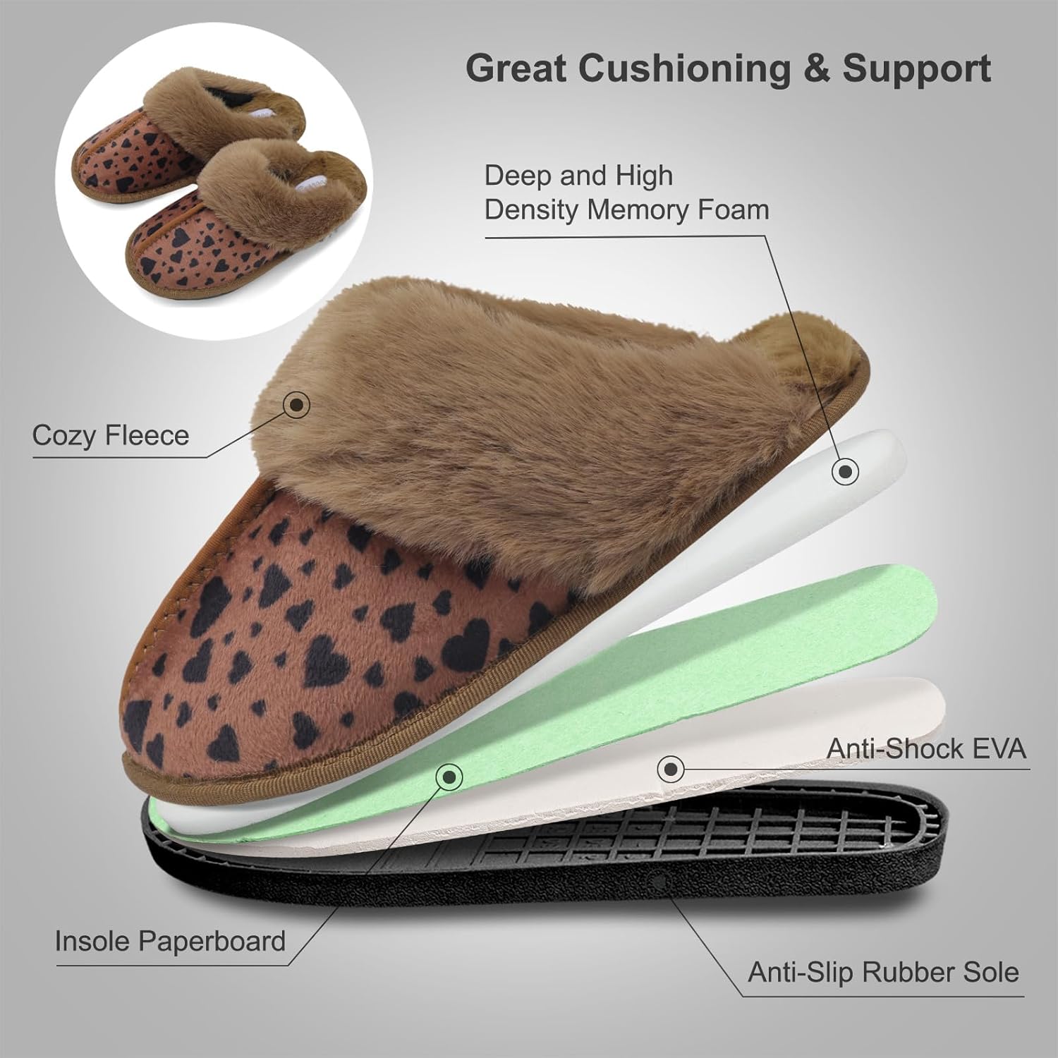 Besroad Winter Fuzzy House Slippers Sandals Plush Faux Fur Fluffy Flats Slippers Warm Slide Shoes for Women - Image 6