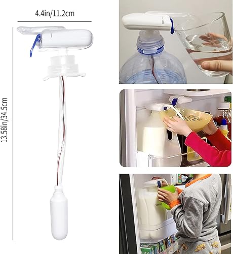 Miniatura 6 de Paquete de 2 dispensadores automáticos de bebidas, dispensador de leche para nevera, dispensador automático de bebidas para niños, operación con una