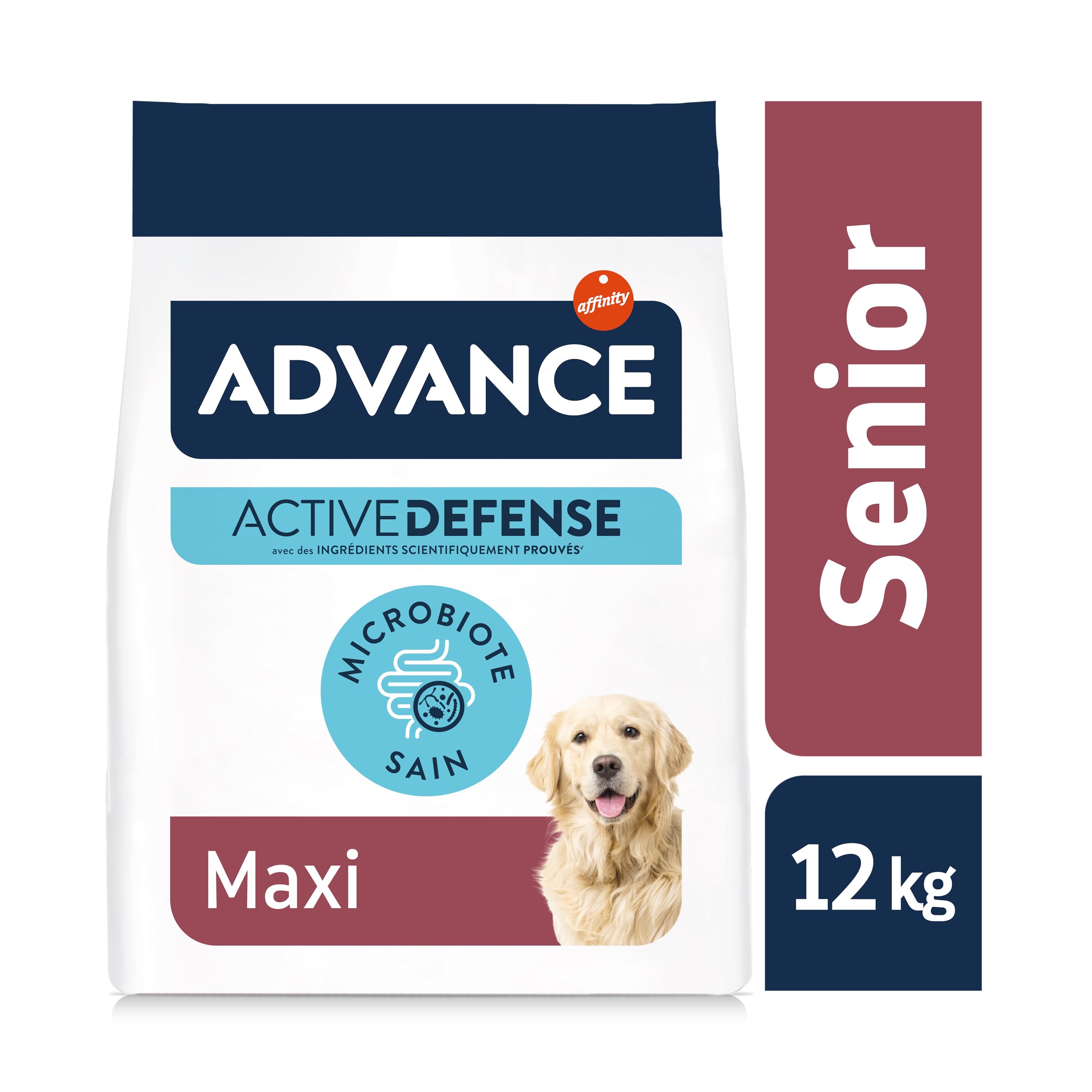 Advance Maxi Senior, Pienso para Perros Senior (+6 años) de Razas Grandes con Pollo, 12kg