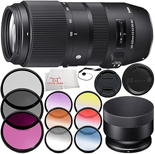 Sigma 100-400mm f/5-6.3 DG OS HSM Contemporary Lens for Canon EF 9PC Accessory Bundle – Includes 3PC Filter Kit (UV + CPL...
