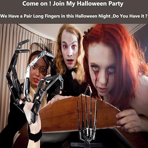 Miniatura 5 de Extensiones de dedos articulados de Halloween, dedo flexible impreso en 3D, con garra de hueso de esqueleto aterrador, necesita montar la extensión