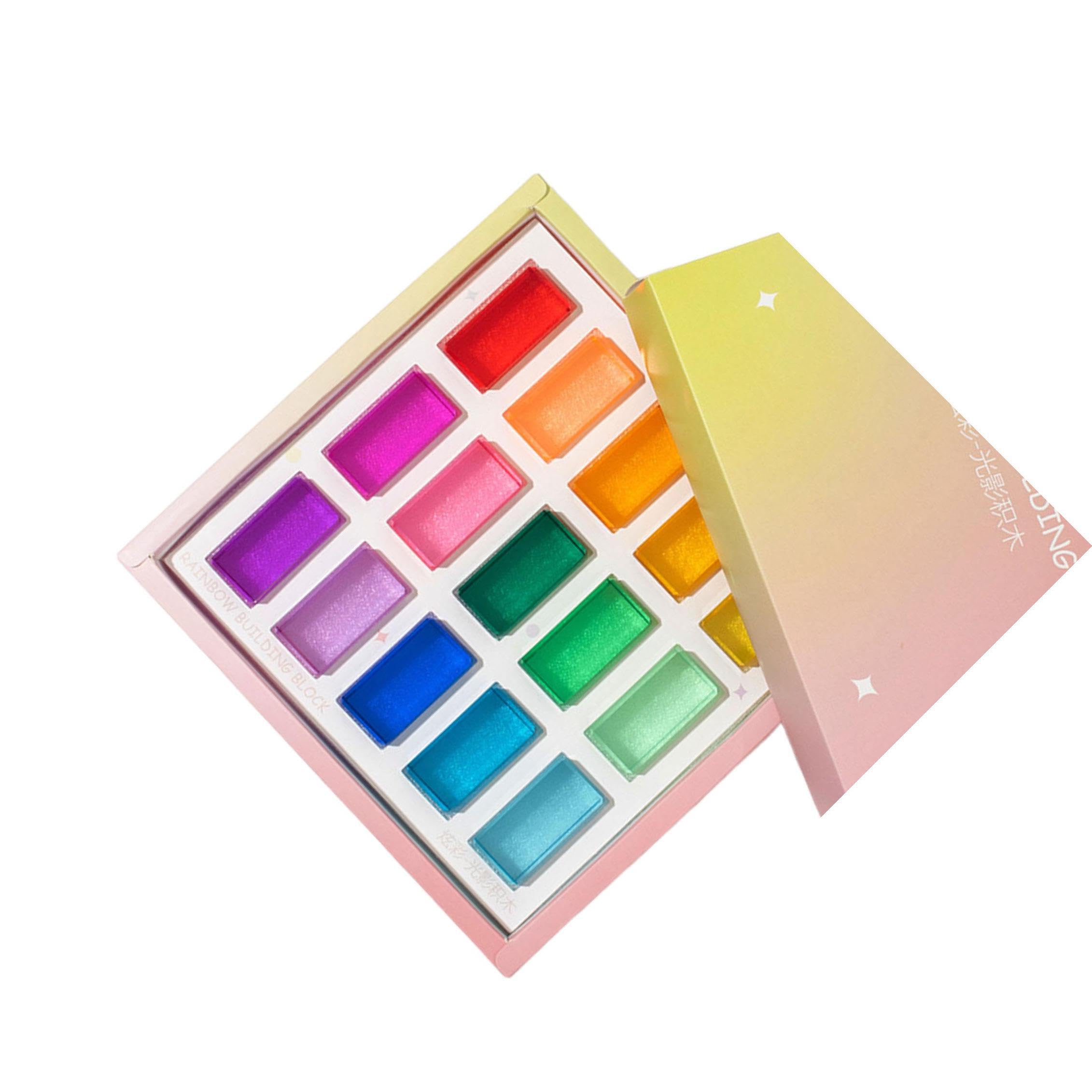 Bloques de construcción apilables de Colores para niños: Cubos arcoíris educativos para desarrollar la Creatividad y la motricidad Fina. Juguete , 15 Piezas