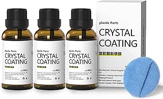 Likmind Cristal Coating para Plástico Del Carro, Plastic Parts Crystal Coating, Crystal Coating for Car, Plastic Parts Refurbish Agent with Spong & Cleaning Cloth - 1 FL Oz (3 Pcs),HJ001