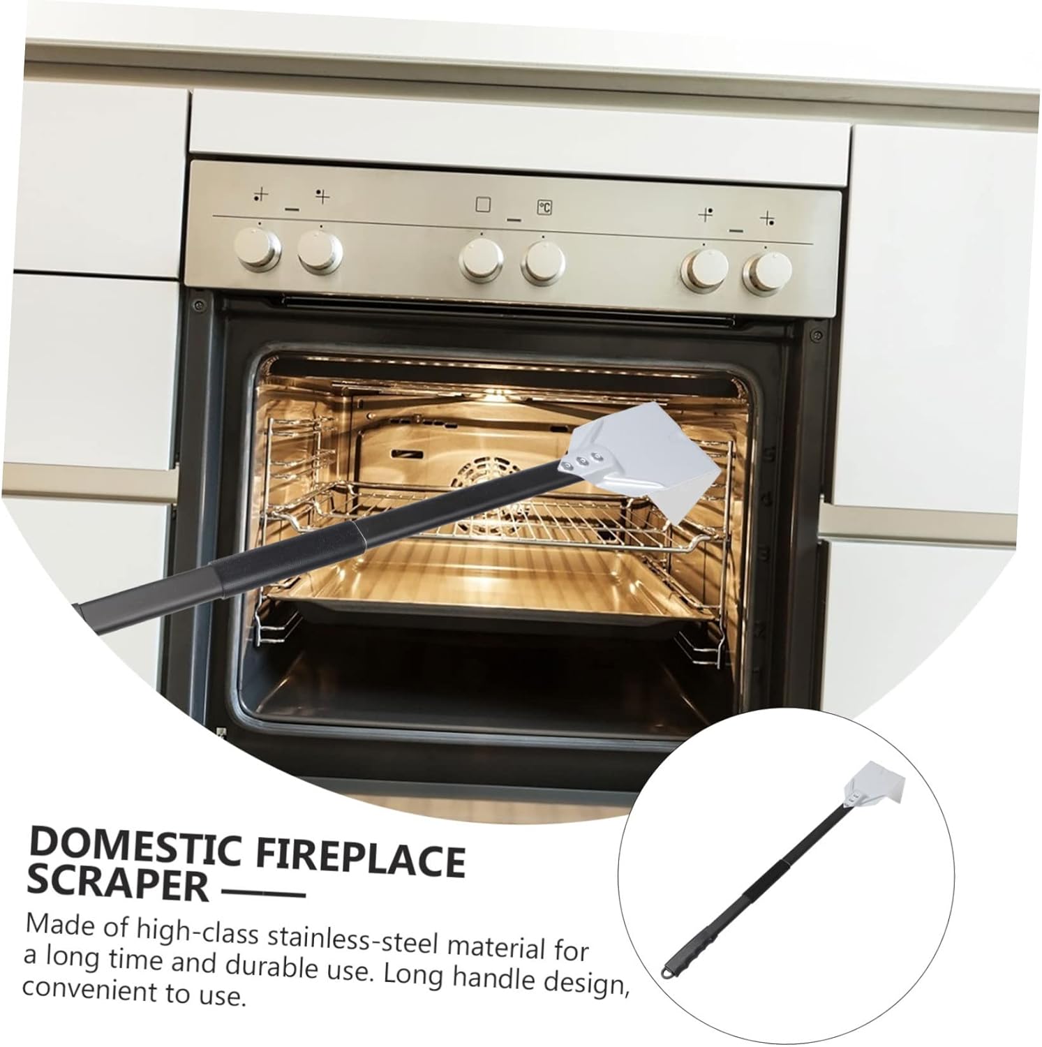 Long Handle Fireplace Cleaning Scraper Durable Ash Cleaning Tool for Ovens and Grills Efficient Cleaning Supply for Home Use