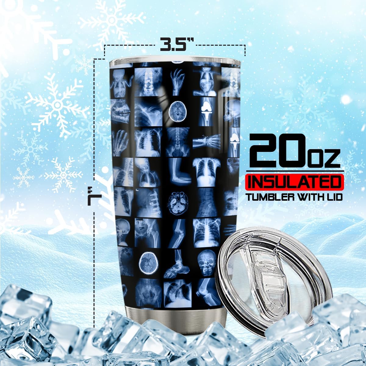 4LIEUBASMI Radiology Assistant Radiologist Rad Tech 20 Oz Tumbler, Xray Gift Bulk, Radiology Tech Gifts, Xray Gifts For Women Coffee Mugs, SS Medical Tech Assistant Mug, Gift for RDMS - Image 7