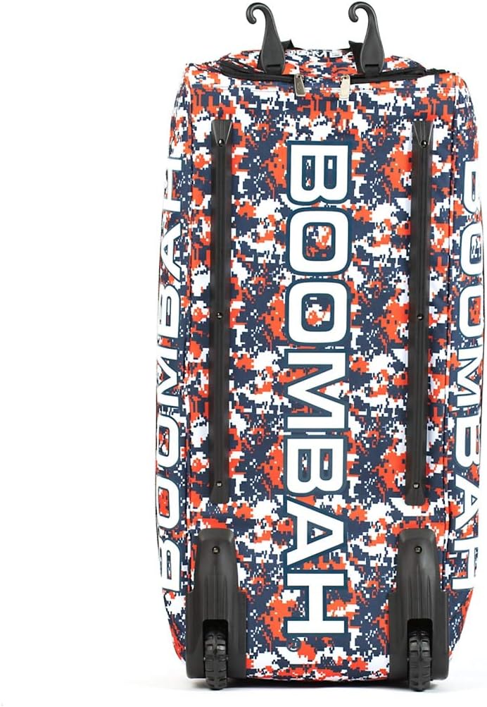 Boombah Brute Camo Rolling Baseball/Softball Bat Bag - 35" x 15" x 12-1/2" - Multiple Color Options - Holds 4 Bats and Room for Gear - Wheeled Bag