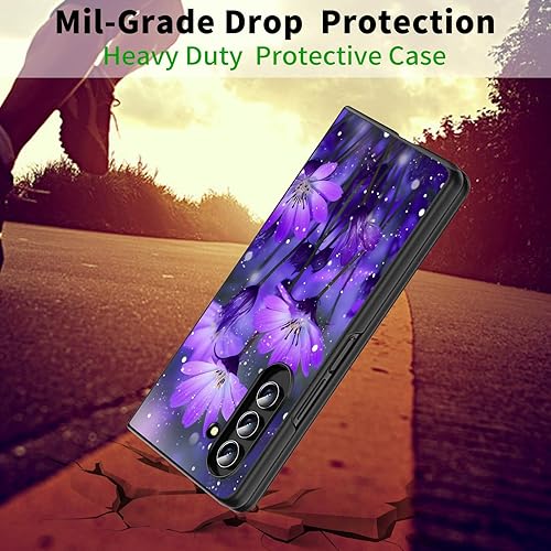 Vista 29 de Funda protectora para Samsung Galaxy Z Fold 5 2023 Slim Light Hard PC Shook Proof Funda protectora para Samsung Galaxy Z Fold 5 7.6 pulgadas - Flor