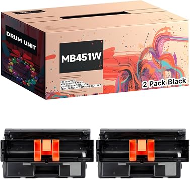 BIVOL Compatible with Okidata OKI B401 MB441 MB451W MFP Black Drum Unit, MB451W Drum Cartridges, High Yield 26000 Pages Affordable Reliable 2 Pack Black