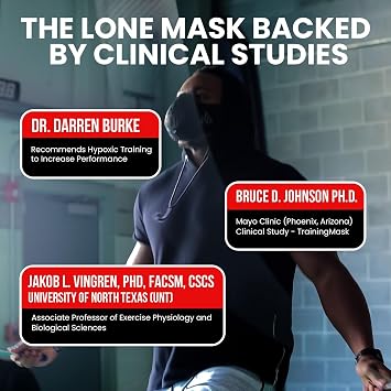 TrainingMask 3.0 مدرب تنفس الأداء - قناع تدريب الارتفاع - القدرة على التحمل ، الأداء ، قناع الجري الارتفاع ، مثبت سريريًا وبراءة اختراع