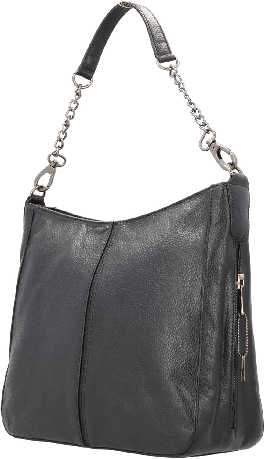 Lady Conceal Ava Leather Hobo Handbag with Universal Holsters and Locking Pocket