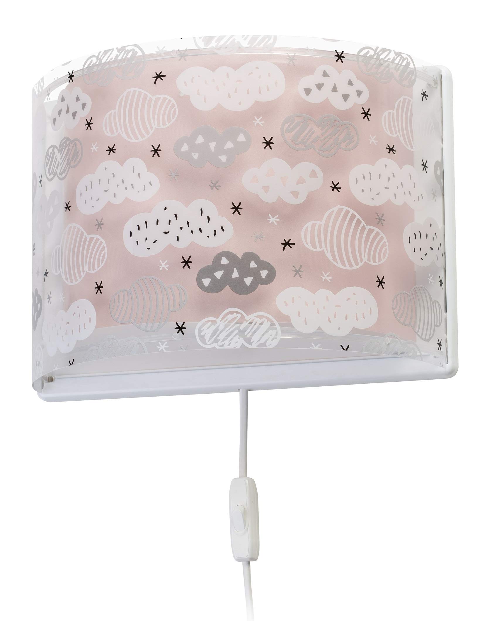 Lámpara Aplique Pared infantil Clouds Nubes Rosa