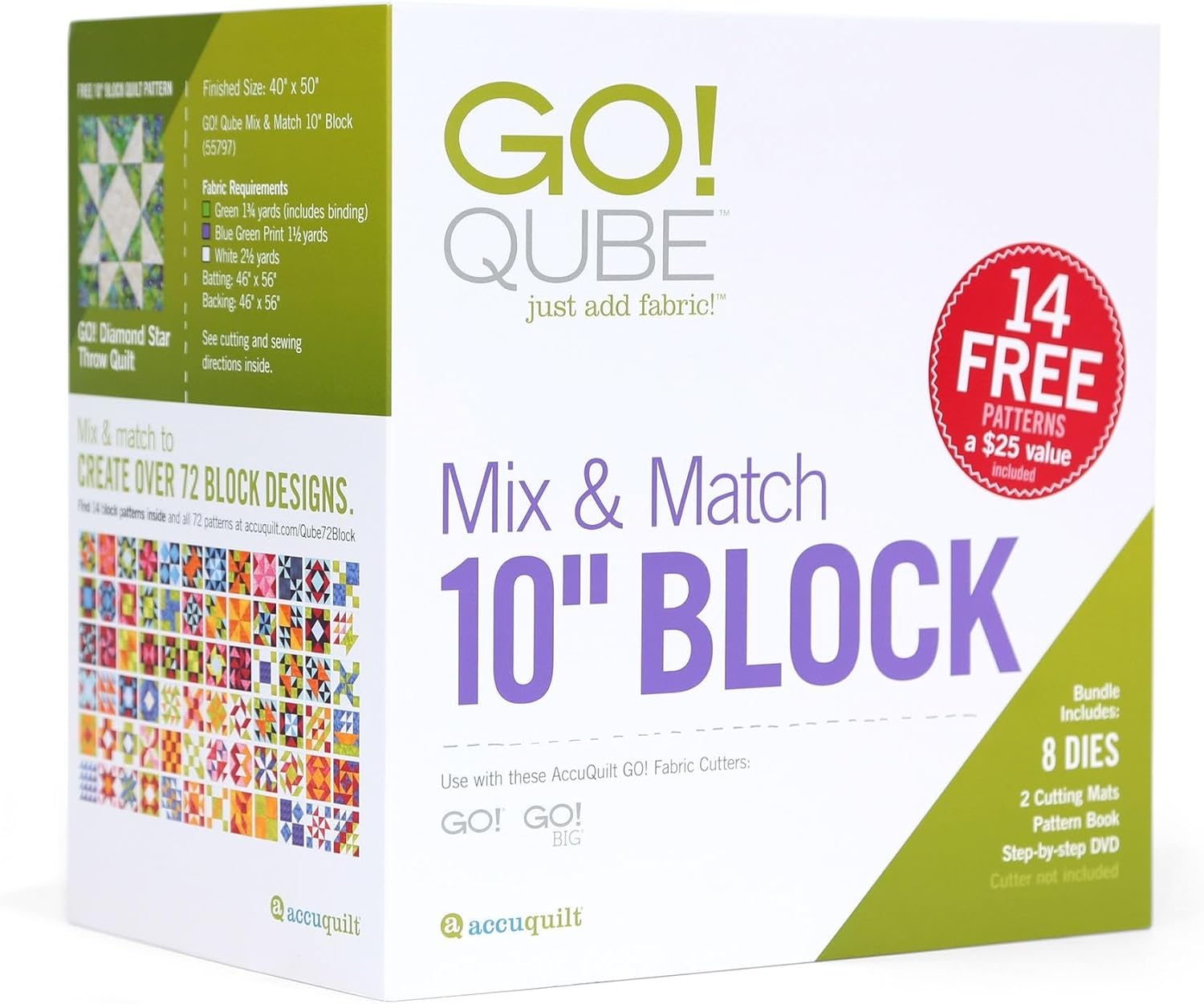 Accuquilt GO! Qube Mix & Match 10" Block