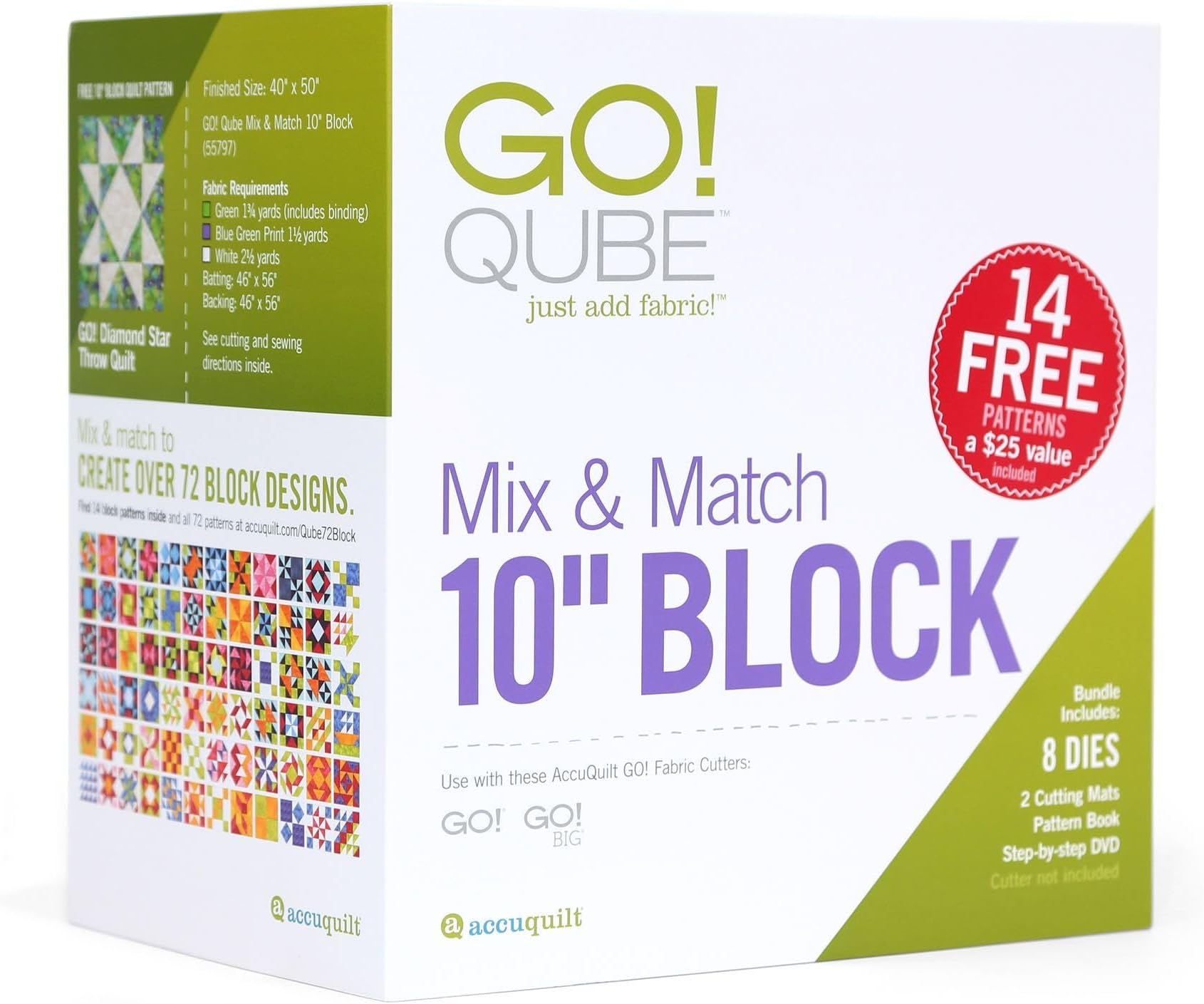 Accuquilt GO! Qube Mix & Match 10 Block