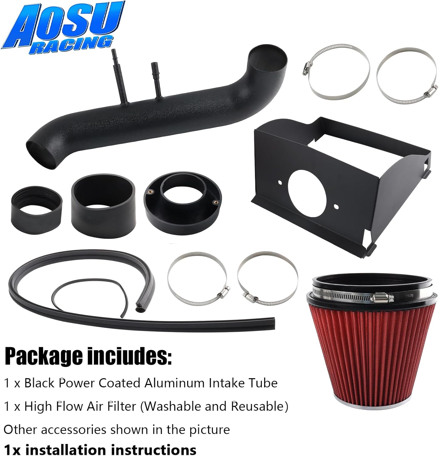 Cold Air Intake kit with Heat Shield Compatible with 2015-2020 Ford F150 5.0L V8, Increases Horsepower, Towing Performance & Acceleration