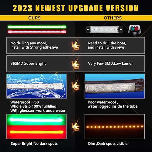 Miniatura 2 de Tira de luz LED de navegación para lancha pontón, barco Jon, kayak, motor, bote bajo, moto acuática, arco y popa, remolque de pesca nocturna marina,