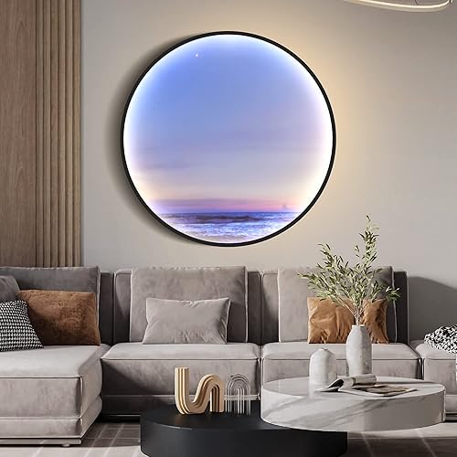 LEDIARY Lámpara de pared regulable de 31.5 pulgadas, luz de pared de playa con control remoto, moderna lámpara de pared LED enchufable, luz nocturna