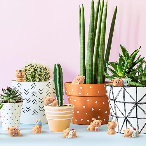 Miniatura 6 de 15 figuras en miniatura de oso lindo oso para decoración de baby shower, decoración de pasteles de resina, decoración de pasteles, jardín, musgo en