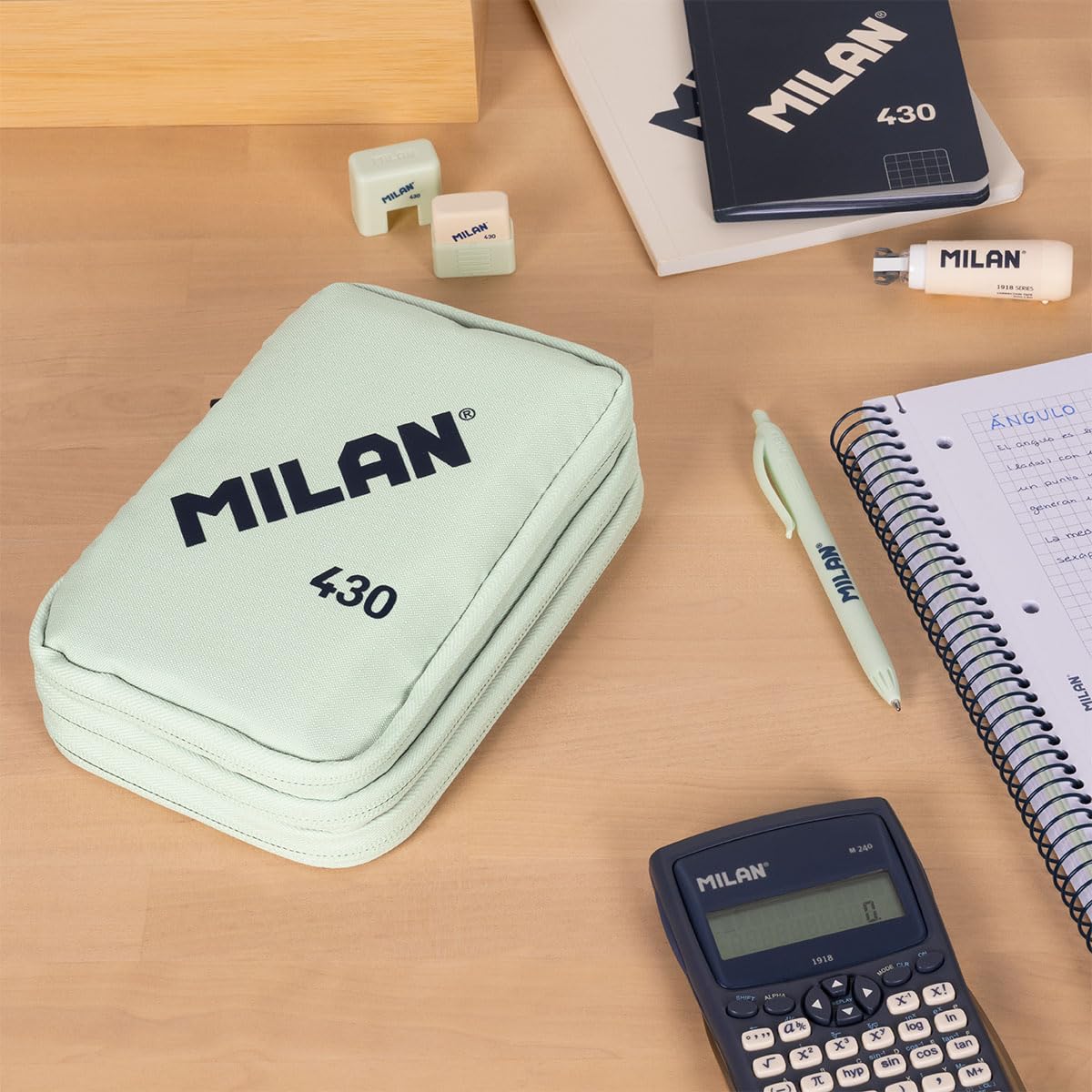 MILAN® Plumier 3 pisos con contenido colección MILAN 430 since 1918, verde