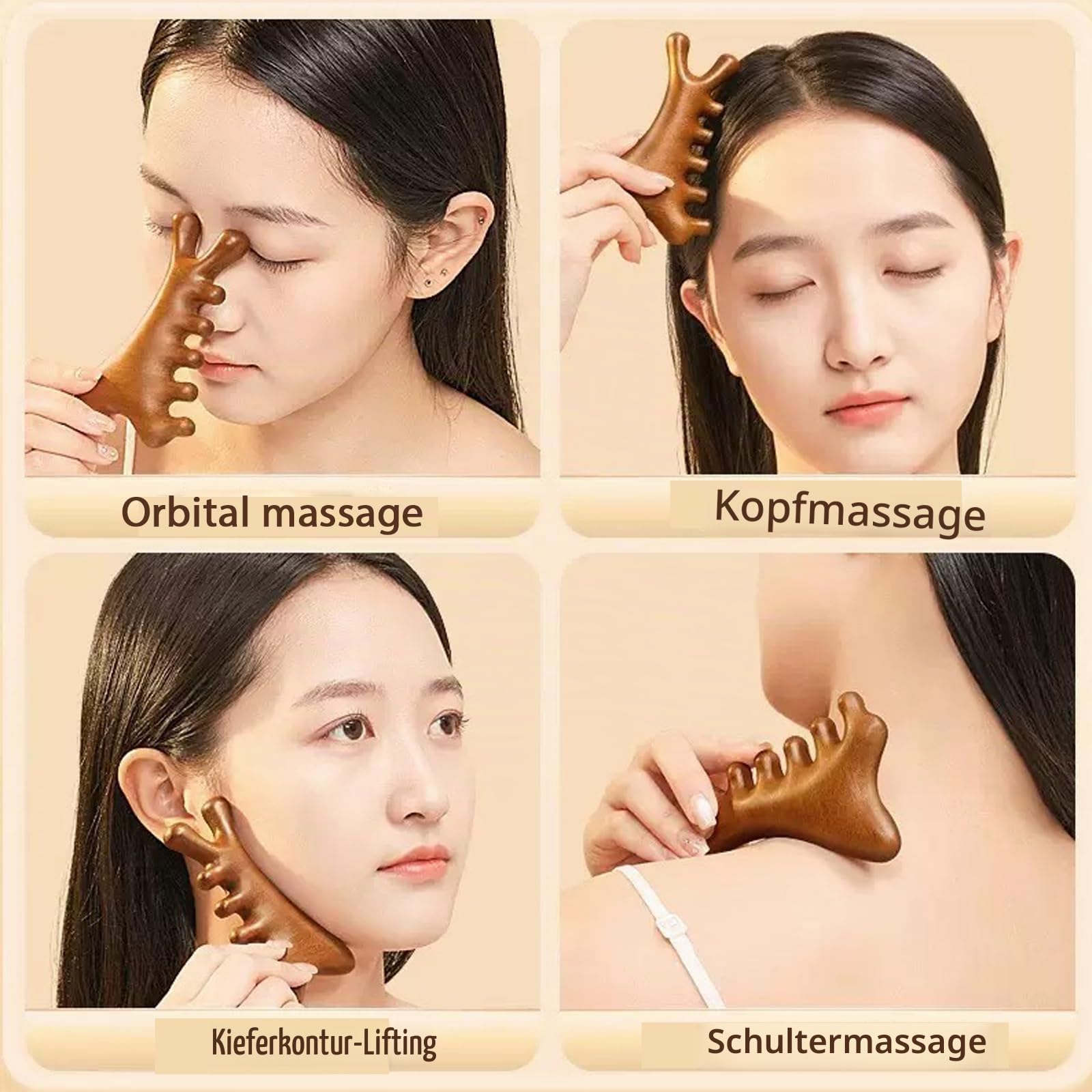 7-teiliges Holztherapie-Gua-Sha-Set für Körperformung, Anti-Cellulite & Lymphdrainage - Linderung von Muskelschmerzen mit Holzmassage-Geräten
