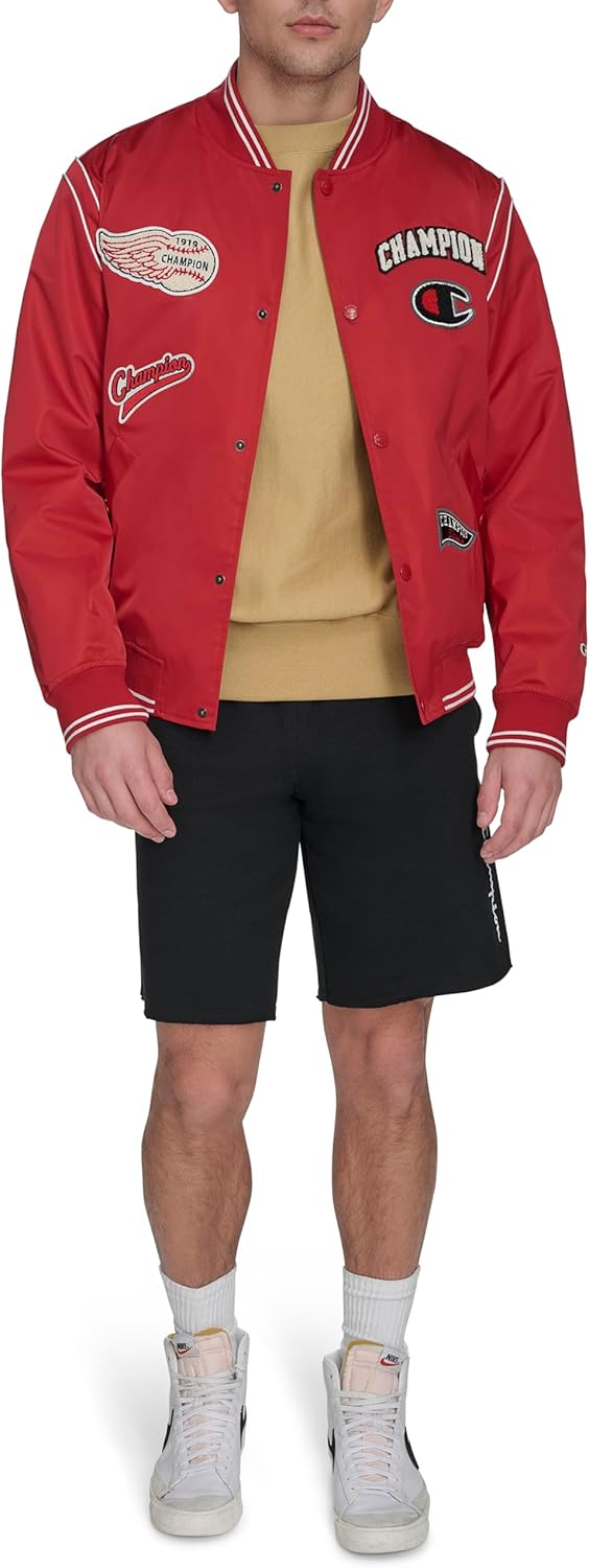 Champion Men's Patch Varsity Bomber Jacket
