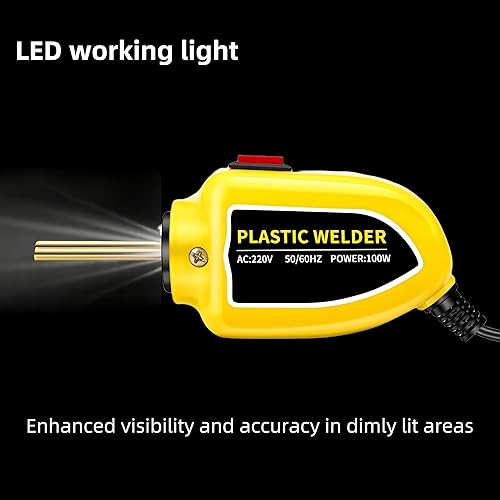 Miniatura 4 de Kit de soldadura de plástico portátil de 100 W, kit de soldadura de reparación de plástico de 110 V, kit de pistola de soldadura de plástico con 200