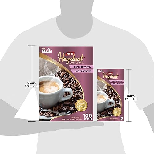 Miniatura 4 de Cafe Mazel Café instantáneo de avellana - 3 en 1, 100 barras