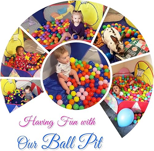 Miniatura 4 de Eocolz Alberca de pelotas para niños grande, pop-up, tienda de pelotas para niños, corral de juegos para bebés con aro de baloncesto y bolsa