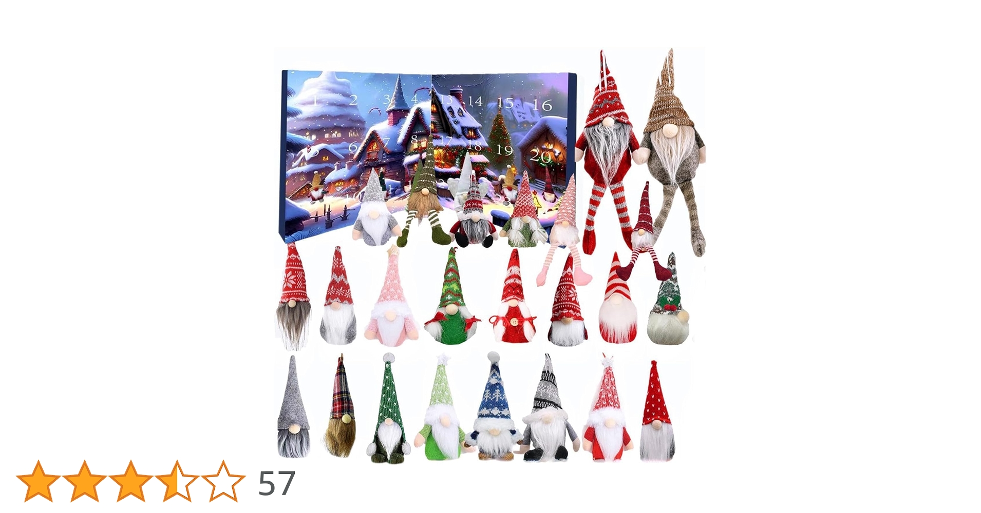 Shkhoas 2024 Christmas Gnome Advent Calendar, 2024 Christmas Countdown Calendar With Collectible Plush Dolls Toy 24 Day Gifts Adults Kids 2pcs
