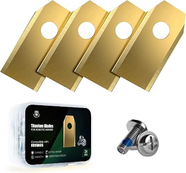 Headley Tools 24Pcs Titanium Replacement Blades Compatible for ECOVACS Goat All Series, Robust Replacement Robotic Lawnmower Blades, High-Performance Cutting