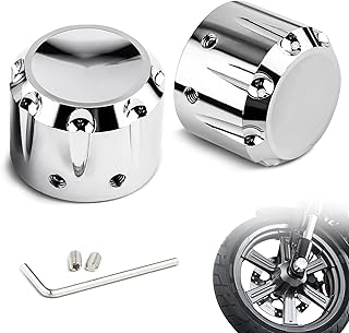 Chrome Front Axle Nut Covers Axle Nut Caps Compatible for Harley Davidson Sportster Touring Electra Glide Street Glide Road Glide Dyna Softail 2002-2023