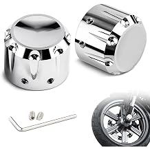 Amazicha Chrome Front Axle Nut Covers Axle Nut Caps Compatible for Harley Davidson Sportster Touring Electra Glide Street Glide Road Glide Dyna Softail 2008-2023