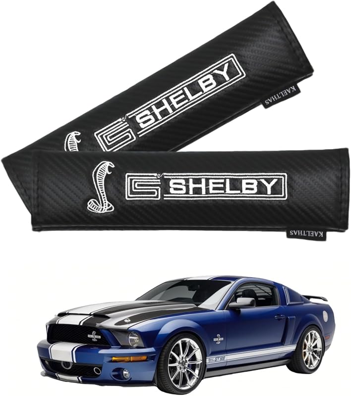 Almofada para Cinto de Segurança KAELTHAS com Estampa de Fibra de Carbono Shelby – Par