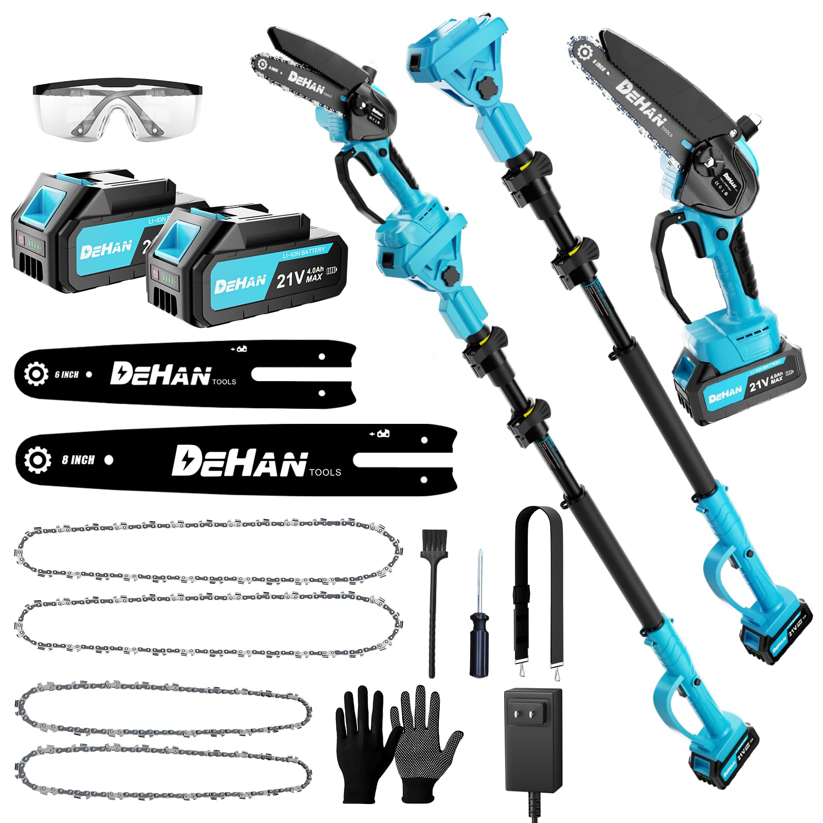 DEHANTOOLS 4-in-1 Cordless Pole Saw