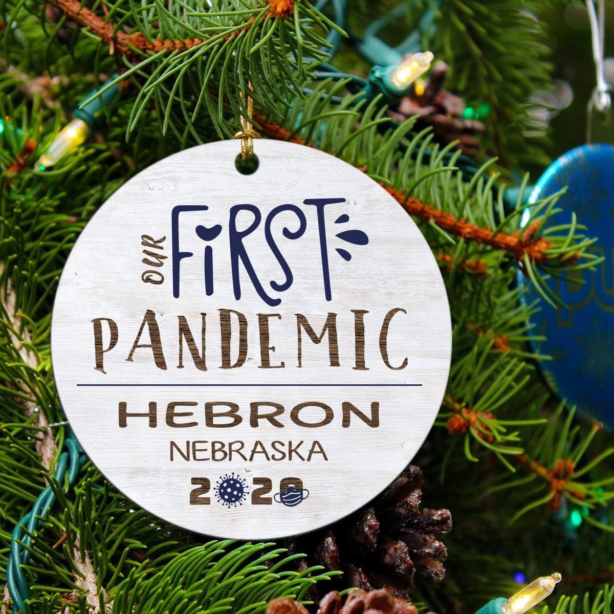 Pandemic Christmas Ornament Hebron - Your City Ornament Trending 2020 Christmas Keepsake Ornament 3"