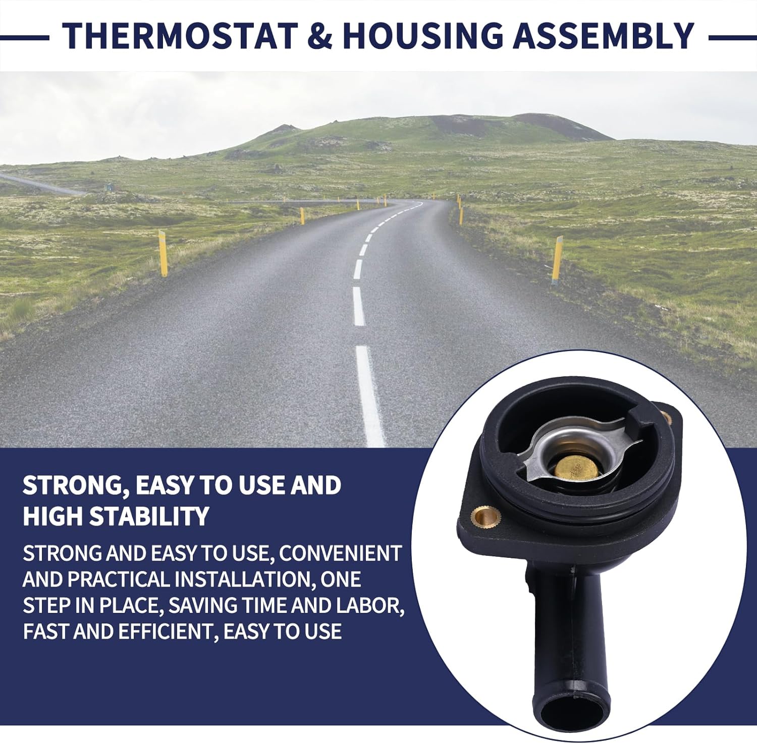 Thermostat & Housing Assembly Kit Compatible with Mercury Mercruiser Verado 135 175 200 225 250 275 300 350 400 HP 4/6 Cylinder Outboard Motors Replace 18-3631 892864T04 8M0174561