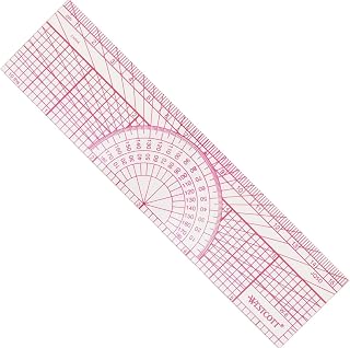 Westcott 6-Inch Engineers Protractor Ruler Dual Scales Cm & Tenths-Inch Durable Clear Plastic Drafting Tool