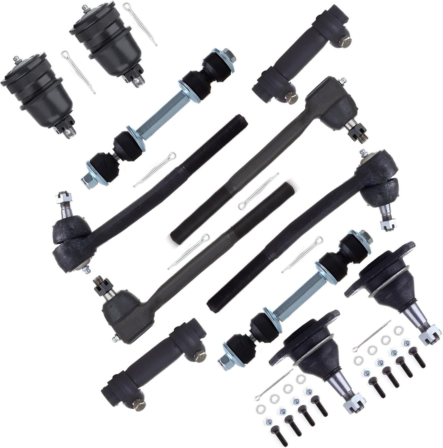 12PC Front Suspension Kit Ball Joint Sway bars Tie Rod End Adjusting Sleeve Replacement for Buick Estate Wagon 80-83 for Cadillac Brougham 87-92 for Chevrolet Caprice 97-96