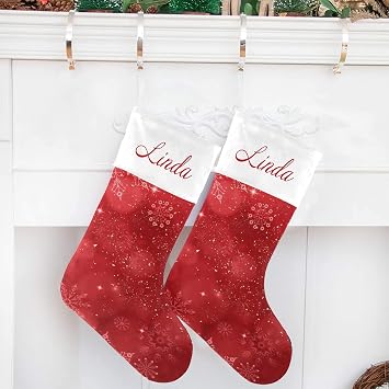 Custom Christmas Stockings with Name Personalized Christmas Custom Stocking Fireplace Hanging Stockings for DIY Christmas Decoration Christmas 3, Quantity 5