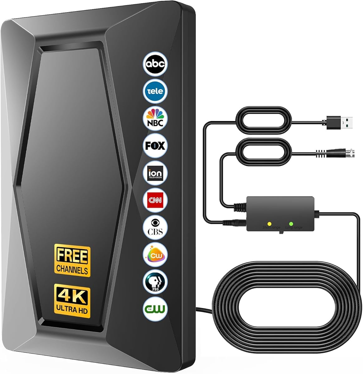 2025 TV Antenna Indoor Antenna for Smart TV Long Range Reception HD Digital Antenna Outdoor with Amplifier Signal Booster for Local Channels Supports 4K 1080p