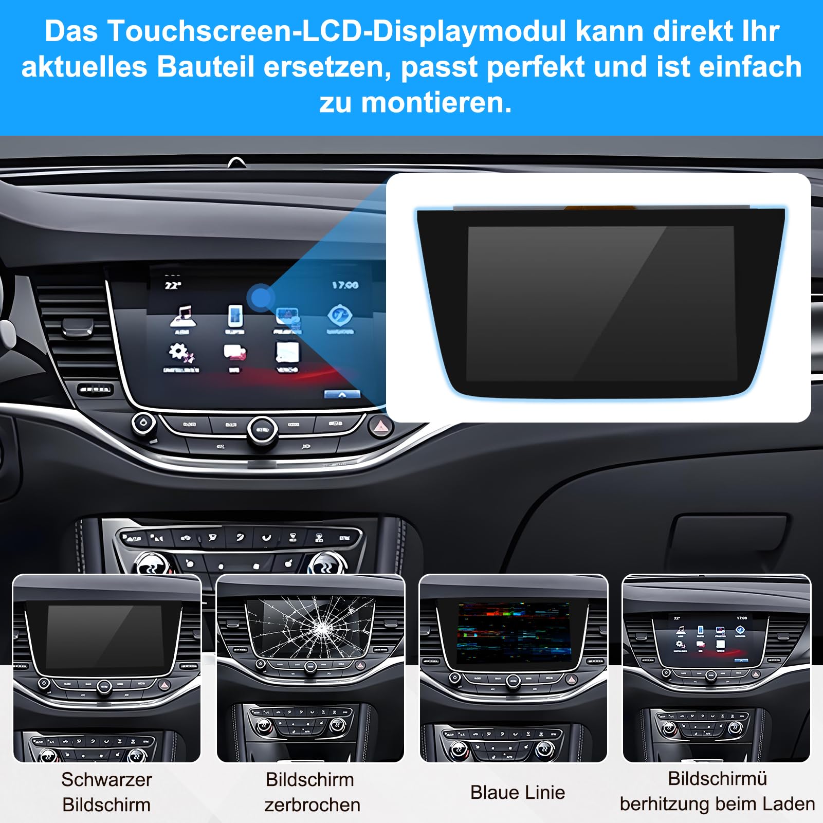 1 unidad de 8 pantallas LCD, para Opel Astra K 2016-2018 LQ080Y5DZ10 entrega de energía eficiente.