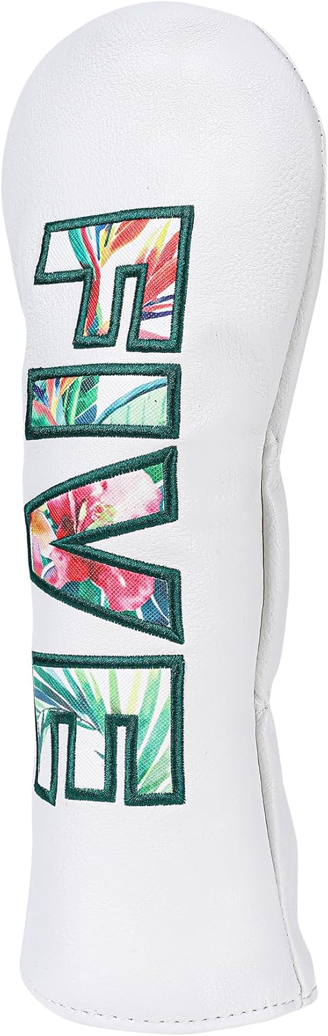 Golf Club Head Covers - Premium Leather Driver, 3 & 5 Fairway Wood, Hybrid Headcovers, Putter Covers for Blade and Mallet, and Alignment Stick Covers