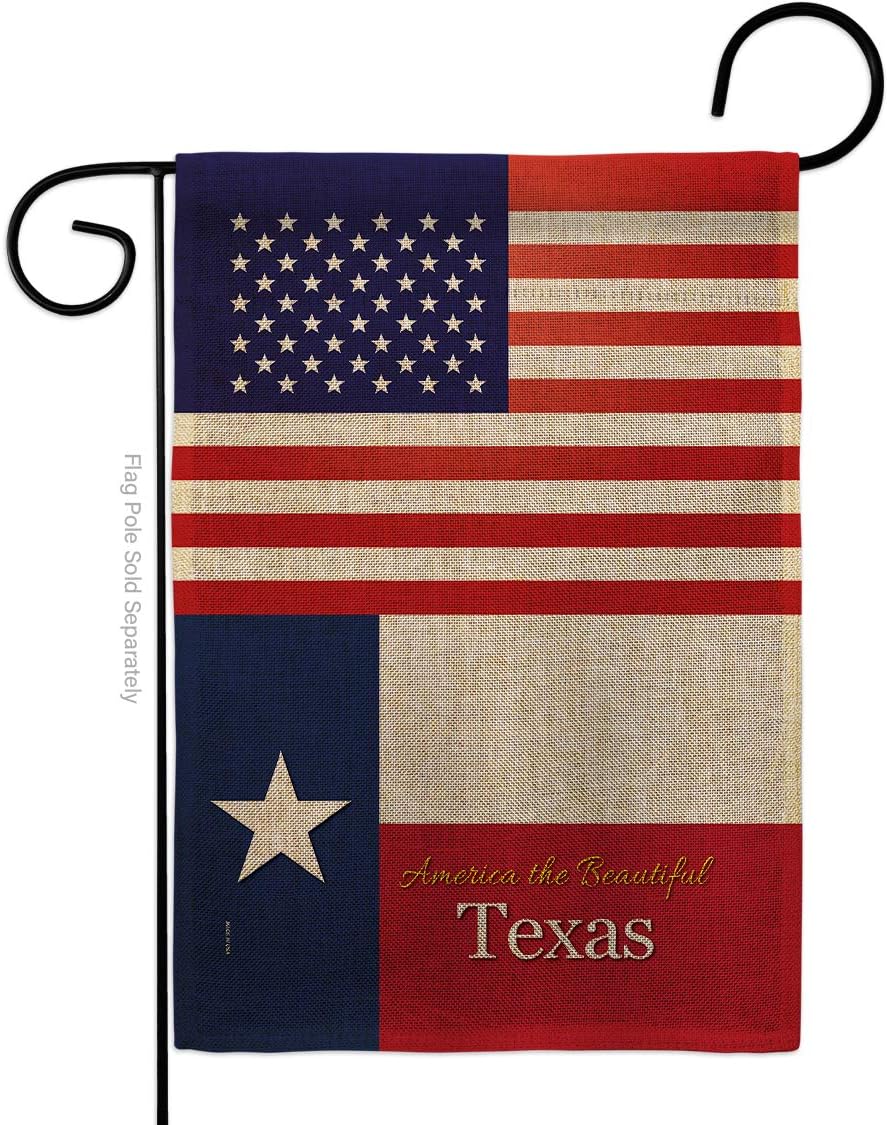 US Texas Burlap Burlap Garden Flag Americana States USA American Territories Republic Small Decorative Gift Yard House Banner Double-Sided Made In 13 X 18.5
