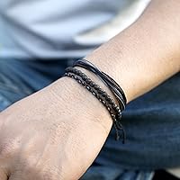 Vista 11 de Handmade Natural Stone Beaded Healing Bracelet Gift for Men Adjustable Rope String Bracelet