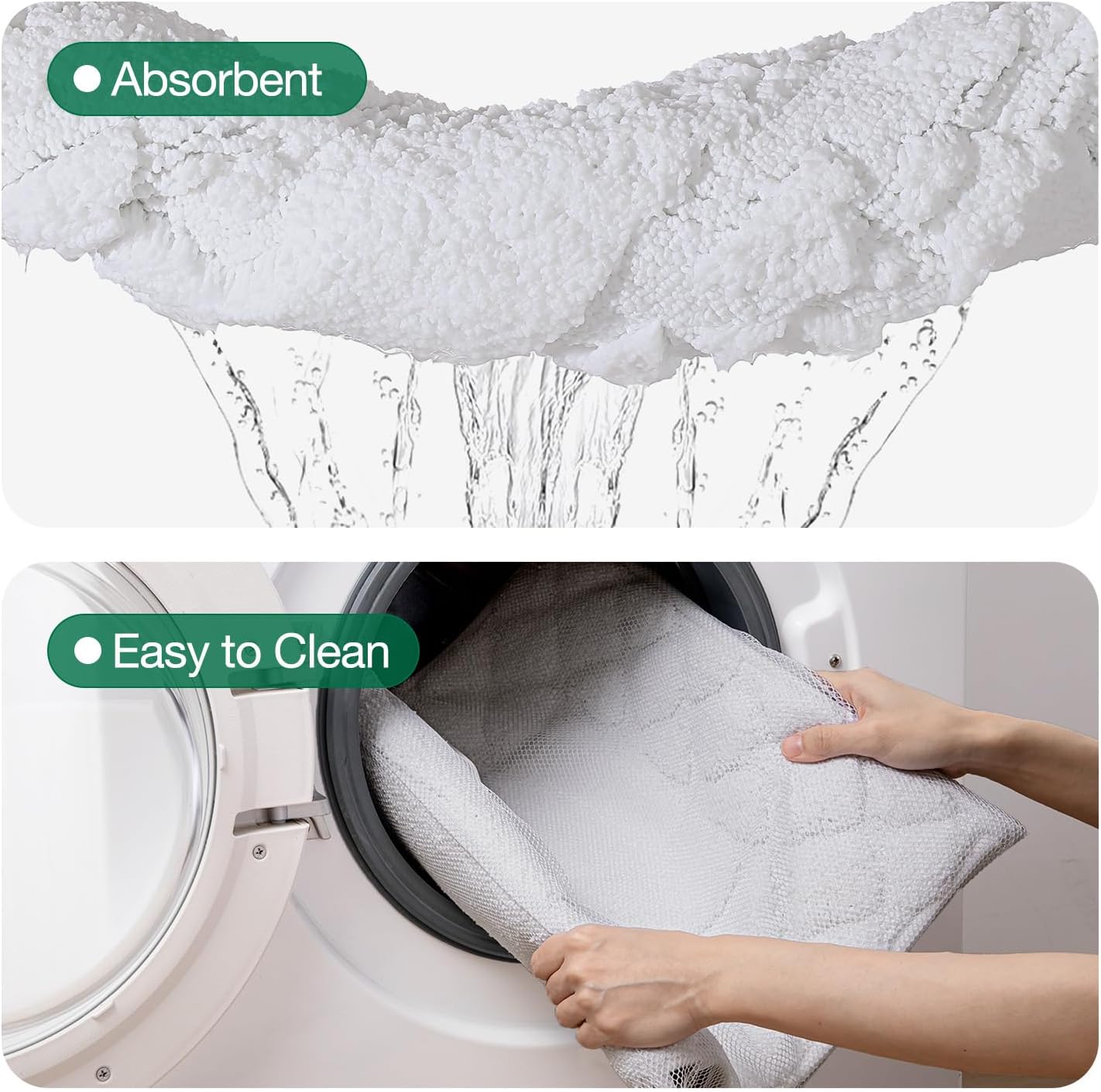 LUMI Bathroom Rugs, Ultra Soft Absorbent Bath Mat for Shower, Non Slip Washable Bath Rugs with Rubber Backing, Microfiber Plush Quick Dry Floor Mat for Bathtub, Floor, White, 24x43 - Image 7