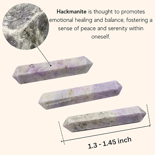 Vista 88 de Amazing Gemstone Puntos de cristal de amatista, cristales curativos y piedras a granel, paquete de 3 puntas curativas de doble terminación