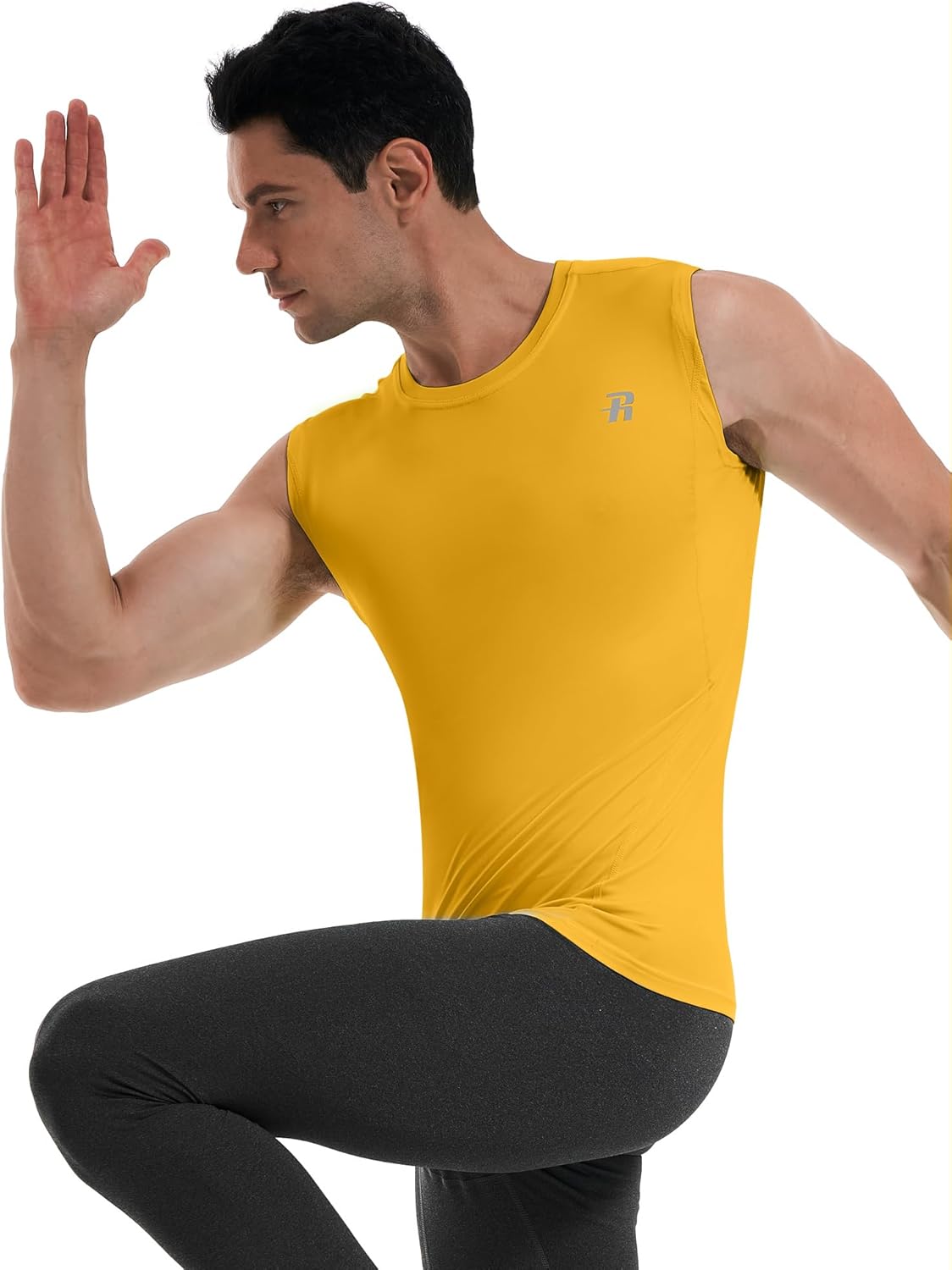 Runhit Sleeveless Compression Shirt Men Tank Top Athletic Muscle Shirts for Men - Image 6